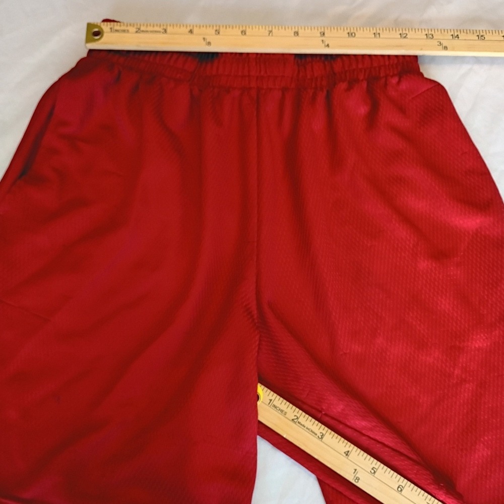 Athletic Mesh Athletic Shorts Men's S Red Excellent Elastic Waist Pockets Good
